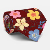 ボホフラワーズパターンB01.b DRed BG ネクタイ (ロール)