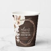 ボホフラワーズパンパグラスボタニカルブライダルシャワー 紙コップ (裏面)