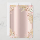 ボホフラワーズパンパスグラスバラ金ゴールド85th誕生日 招待状 (裏面)