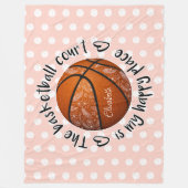 ボホフラワーズファザーバスケットボールコート幸せ場所 フリースブランケット (正面)