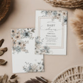 ボホフラワーズフローラ野草素朴赤ちゃんシャワー 招待状