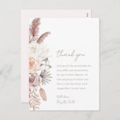 ボホフラワーズブライダルシャワーサンキューカード シーズンポストカード (正面/裏面)