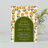 ボホフラワーズブライダルシャワー 箔招待状 (立ち正面)