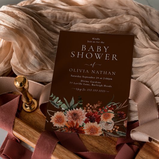ボホフラワーズ秋夏秋赤ちゃんシャワー 招待状