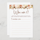 ボホフラワーズ秋誰が私ブライダルシャワーゲームカード 招待状 (正面/裏面)