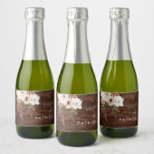 ボホフラワーズ素朴秋結婚ウッド スパークリングワインラベル (ボトル)