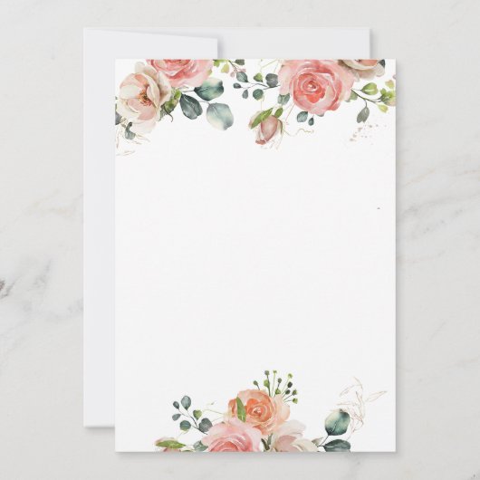 ボホフラワーズ金ゴールドフレームRNナース卒業パーティー 招待状 (裏面)