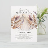 ボホフラワーズ&キラキラプリンセスドレスキンセアニェラ 招待状 (スタンド正面)