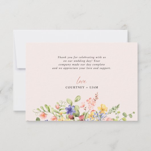 ボホフラワードラゴンフライありがとう結婚とう サンキューカード (裏面)