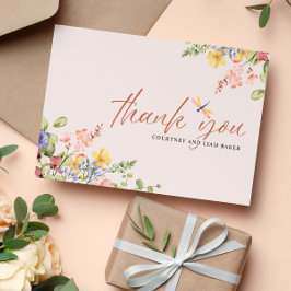 ボホフラワードラゴンフライありがとう結婚とう サンキューカード