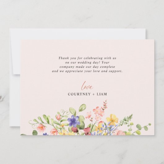 ボホフラワードラゴンフライありがとう結婚とう 招待状 (裏面)