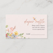 ボホフラワードラゴンフライ赤ちゃんシャワーおむつラッフル エンクロージャーカード (正面)