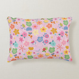 ボホフラワーパターンB01.w LPink BG アクセントクッション