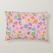 ボホフラワーパターンB01.w LPink BG アクセントクッション (裏面)