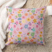 ボホフラワーパターンB01.w LPink BG クッション (ブランケット)