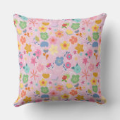 ボホフラワーパターンB01.w LPink BG クッション (裏面)