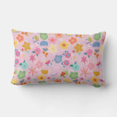 ボホフラワーパターンB01.w LPink BG ランバークッション (裏面)