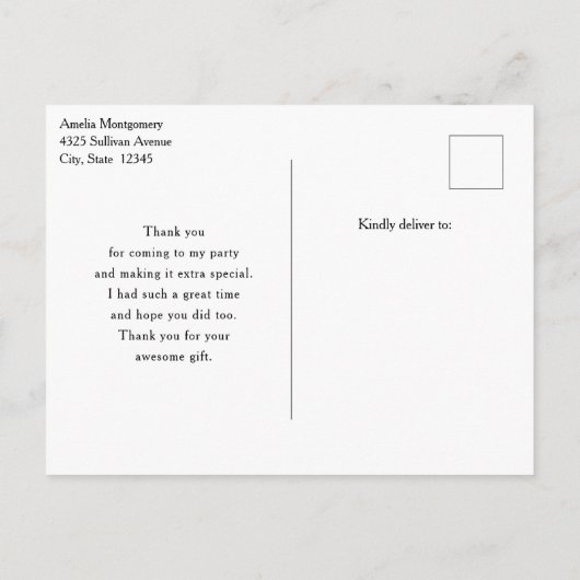 ボホフラワーブーケとドリームキャッチャーありがとう ポストカード (裏面)