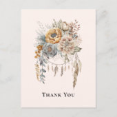 ボホフラワーブーケとドリームキャッチャーありがとう ポストカード (正面)