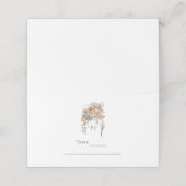 ボホフラワーブーケとドリームキャッチャーのテーブル プレイスカード (外部開封)