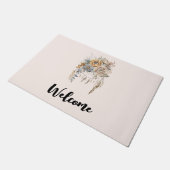 ボホフラワーブーケとドリームキャッチャーへようこそ ドアマット (アングル)