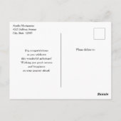 ボホフラワーブーケとドリームキャッチャー卒業 ポストカード (裏面)