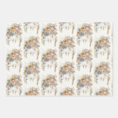 ボホフラワーブーケとドリームキャッチャー柄 ラッピングペーパーシート (正面)