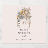 ボホフラワーブーケとドリームキャッチャー母の日 スパークリングワインラベル (シングルラベル)