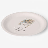 ボホフラワーブーケとドリームキャッチャー誕生日 ペーパープレート (アングル)