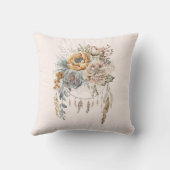 ボホフラワーブーケとドリームキャッチャー クッション (裏面)