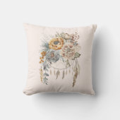 ボホフラワーブーケとドリームキャッチャー クッション (正面)