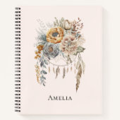 ボホフラワーブーケとドリームキャッチャー ノートブック (正面)