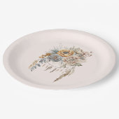 ボホフラワーブーケとドリームキャッチャー ペーパープレート (アングル)