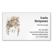 ボホフラワーブーケとドリームキャッチャー マグネット名刺 (正面)