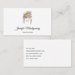 ボホフラワーブーケとドリームキャッチャー 名刺