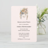 ボホフラワーブーケのニュートラルカラー卒業 招待状 (スタンド正面)