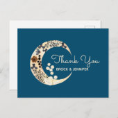 ボホフラワームーン結婚ズサンキューカード ポストカード (正面/裏面)