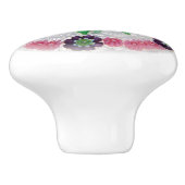 ボホフラワー縁どピンクの芽ビクトリアン セラミックノブ (側面)