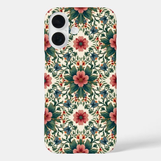 ボホフラワー魔法 – 緑とピンクの色合い Case-Mate iPhoneケース (裏面)