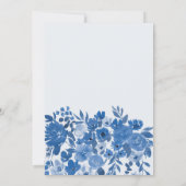 ボホフランスのブルー手色彩の鮮やかフローラブライダルシャワー 招待状 (裏面)