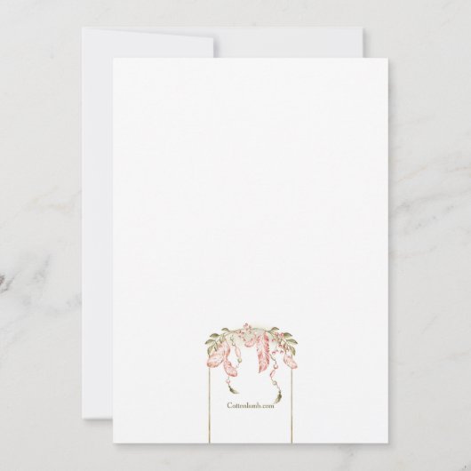 ボホフレーム誕生日招待状 招待状 (裏面)