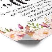 ボホフローラおむつラッフルベビシャワーサイン ポスター (角)