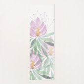 ボホフローラかわいいピンクグリーンパーソナライズされた ヨガマット (正面)