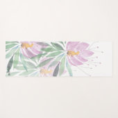 ボホフローラかわいいピンクグリーンパーソナライズされた ヨガマット (正面(横))