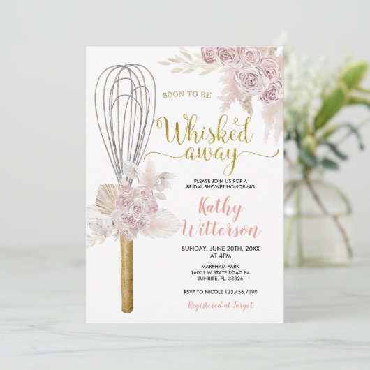 ボホフローラすぐにウィスキング遠くにブライダルシャワー 招待状 (スタンド正面)