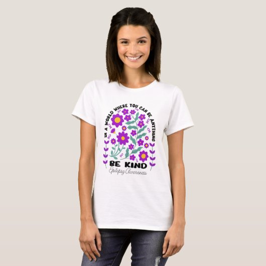 ボホフローラてんかん認識度Be kind Tシャツ (正面フル)