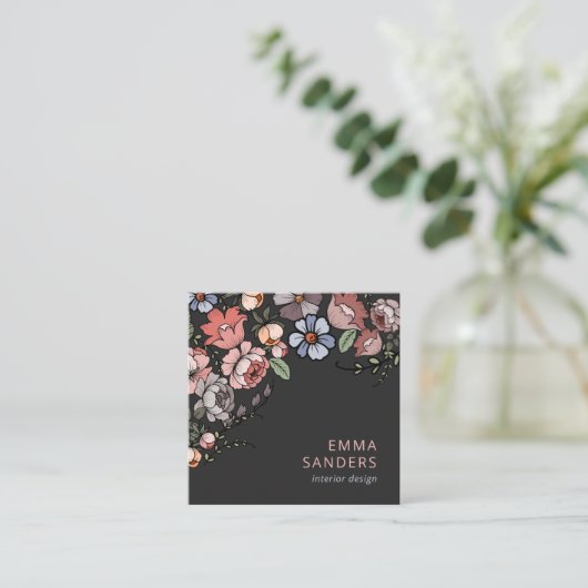 ボホフローラと葉 スクエア名刺 (スタンド正面)