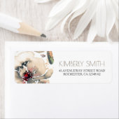 ボホフローラアイボリー赤面水色エレガントな結婚式 ラベル (インサイチュ)