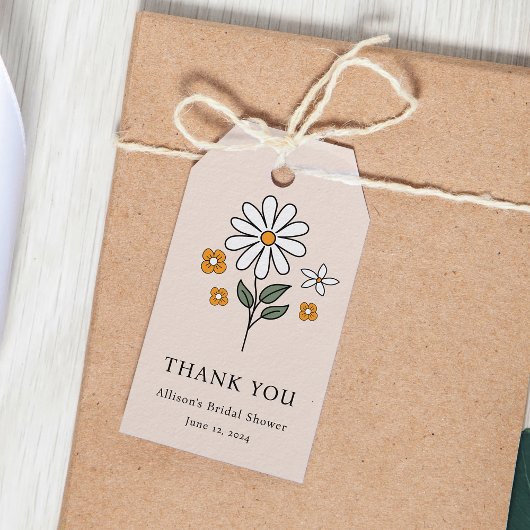 ボホフローラアーストーンボタニカルブライダルシャワー ギフトタグ