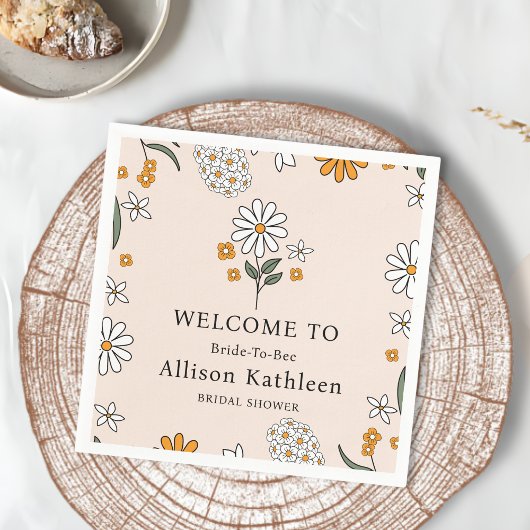 ボホフローラアーストーンボタニカルブライダルシャワー スタンダードカクテルナプキン